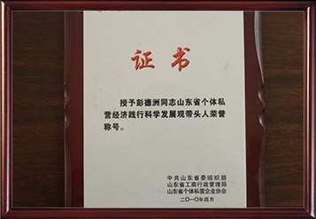 2008年山東省個(gè)體私營經(jīng)濟(jì)踐行科學(xué)發(fā)展觀帶頭人